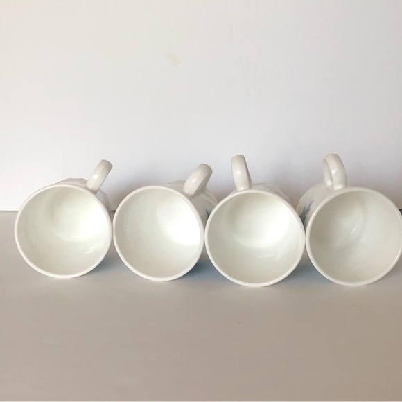 4 Vintage Corelle Blue Velvet Rose Mugs Coffee Cups Corning 3.5” - Picture 3 of 5